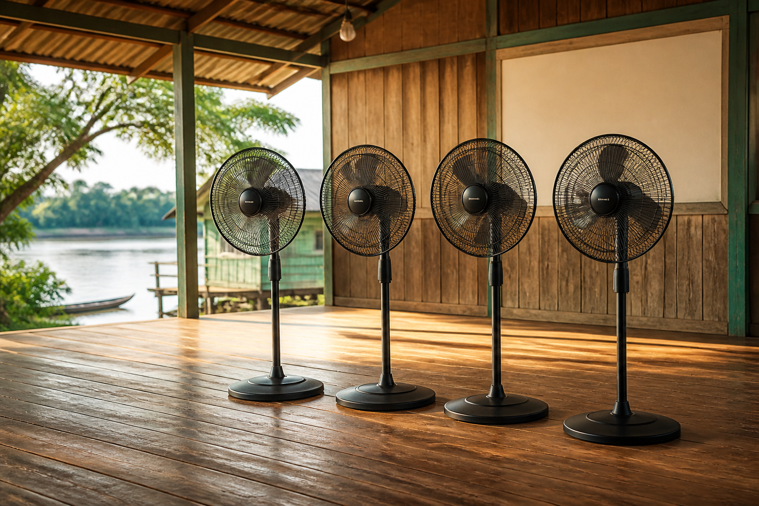 Ventiladores para o galpão comunitário